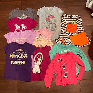 Lot is 10 girls shirts size 5 and 5/6